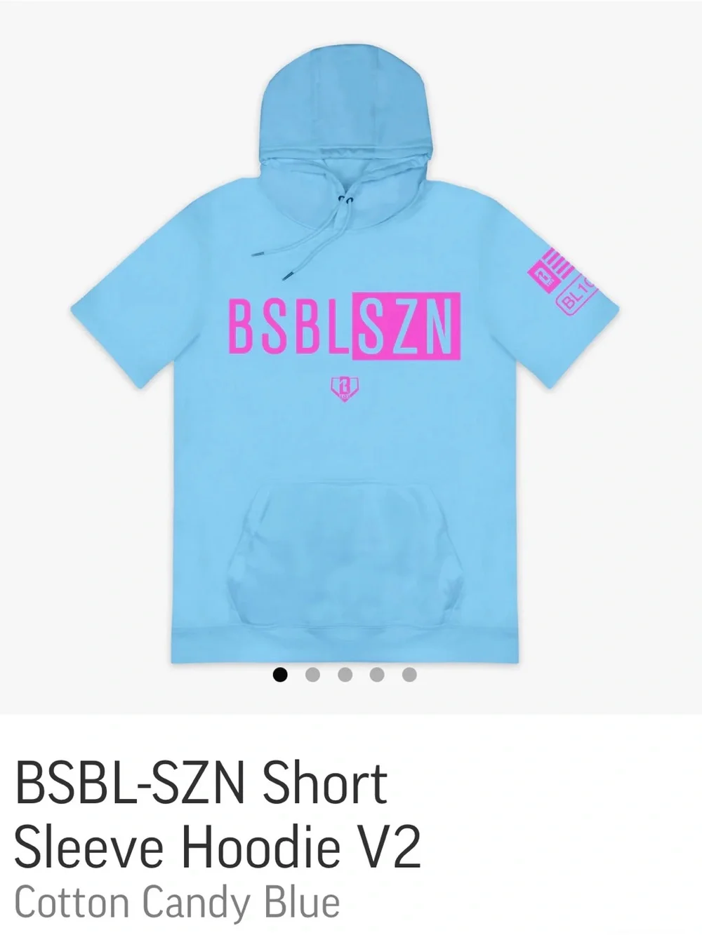 BSBL-SZN Short Sleeve Hoodie V2 - Cotton Candy Blue - Picture 1 of 2